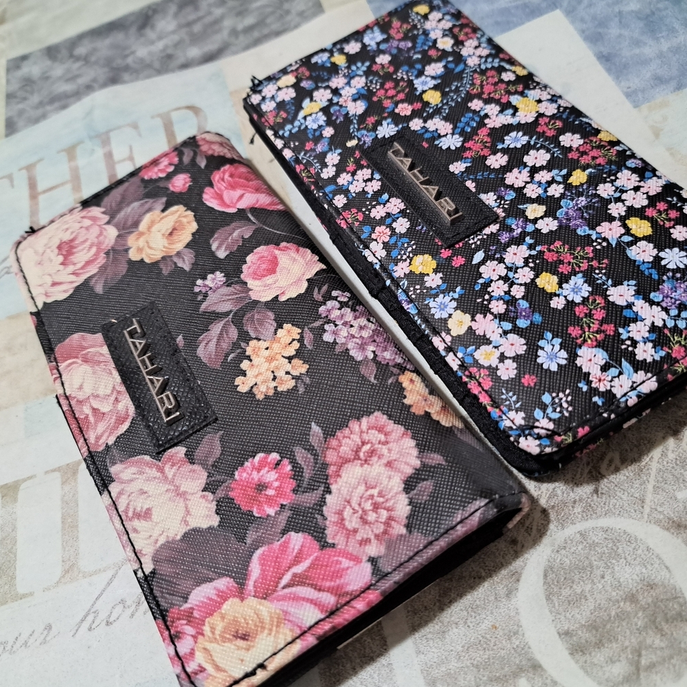 Wallet, tahari, flower designs, colorful